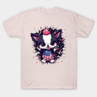 Cute Dog 4th of July Red, White, and Woof T-Shirt